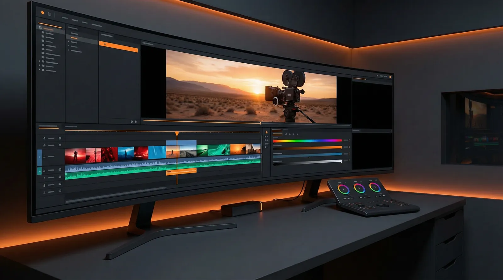 九游会平台 专业视频剪辑工作台界面